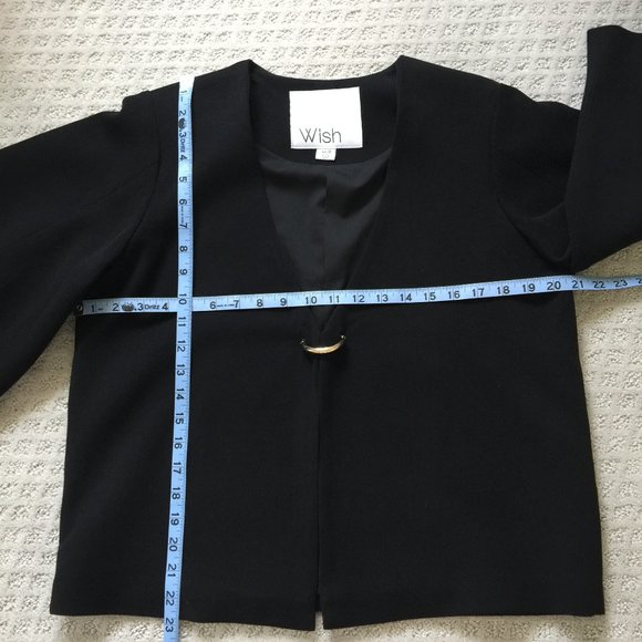 WISH Australian Label Black Olay Jacket Capelet Split Sleeves Size USA 6 AUS 10 - Picture 8 of 12